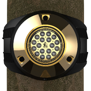 METRO MARINE HIGH-OUTPUT PILING MOUNT UNDERWATER LIGHT W/INTELLIGENT MONOCHROMATIC LED'S, AQUA, 90-DEG BEAM