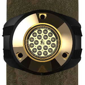 METRO MARINE HIGH-OUTPUT PILING MOUNT UNDERWATER LIGHT W/INTELLIGENT MONOCHROMATIC LED'S, WHITE, 90-DEG BEAM