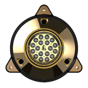 METRO MARINE HIGH-OUTPUT SURFACE MOUNT UNDERWATER LIGHT W/INTELLIGENT MONOCHROMATIC LED'S, GREEN, 45-DEG BEAM