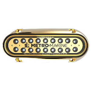 METRO MARINE HIGH-OUTPUT ELONGATED UNDERWATER LIGHT W/INTELLIGENT MONOCHROMATIC LED'S, BLUE, 45-DEG BEAM