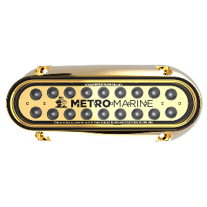 METRO MARINE HIGH-OUTPUT ELONGATED UNDERWATER LIGHT W/INTELLIGENT MONOCHROMATIC LED'S, GREEN, 90-DEG BEAM