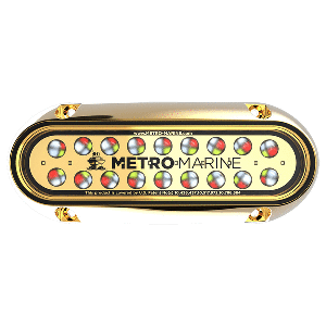 METRO MARINE HIGH-OUTPUT ELONGATED UNDERWATER LIGHT W/INTELLIGENT FULL SPECTRUM LED'S, RGBW, 45-DEG BEAM