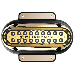 METRO MARINE HIGH-OUTPUT ELONGATED SURFACE MOUNT LIGHT W/INTELLIGENT MONOCHROMATIC LED'S, AQUA, 90-DEG BEAM