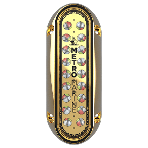METRO MARINE HIGH-OUTPUT ELONGATED VERTICAL MOUNT LIGHT W/INTELLIGENT FULL SPECTRUM LED'S, RGBW, 45-DEG BEAM