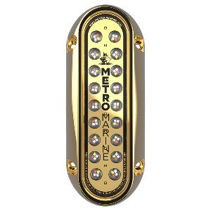METRO MARINE HIGH-OUTPUT ELONGATED VERTICAL MOUNT LIGHT W/INTELLIGENT FULL SPECTRUM LED'S, RGBW, 90-DEG BEAM