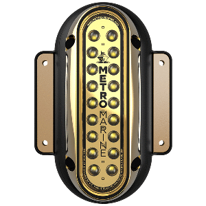 METRO MARINE HIGH-OUTPUT VERTICAL SURFACE MOUNT LIGHT W/INTELLIGENT MONOCHROMATIC LED'S, WHITE, 45-DEG BEAM