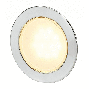 HELLA MARINE ROUND WARM WHITE EUROLED 95 GEN 2 LED DOWN LIGHT, STAINLESS STEEL RIM