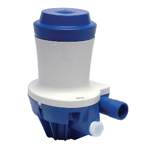 SHURFLO BY PENTAIR HIGH FLOW 1500 GPH LIVEWELL PUMP 24VDC, 4A, 1-1/8", DUAL PORT, SUBMERSIBLE