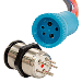 BLUEWATER 22MM PUSH BUTTON SWITCH, OFF/ON CONTACT, BLUE/RED LED, 1' LEAD