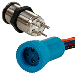 BLUEWATER 19MM PUSH BUTTON SWITCH, OFF/ON/ON NAV/ANC CONTACT, BLUE/GREEN/RED LED, 1' LEAD