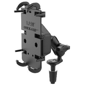 RAM MOUNT RAM QUICK-GRIP XL PHONE MOUNT W/VIBE-SAFE & FORK STEM BASE, SHORT