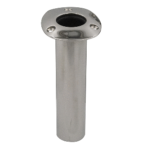CE SMITH 80 SERIES STANDARD FLUSH MOUNT ROD HOLDER, 0 DEGREE, SS, CAST BOTTOM, BLACK LINER