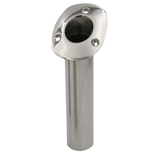 CE SMITH 80 SERIES STANDARD FLUSH MOUNT ROD HOLDER, 30 DEGREE, SS, CAST BOTTOM, BLACK LINER