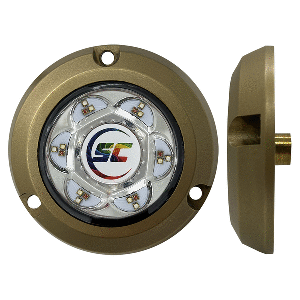 SHADOW-CASTER SC2 SERIES BRONZE SURFACE MOUNT UNDERWATER LIGHT, FULL-COLOR