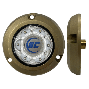 SHADOW-CASTER SC2 SERIES BRONZE SURFACE MOUNT UNDERWATER LIGHT, BIMINI BLUE