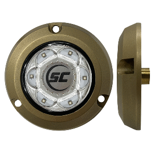 SHADOW-CASTER SC2 SERIES BRONZE SURFACE MOUNT UNDERWATER LIGHT, GREAT WHITE