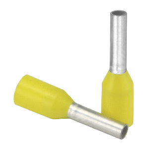PACER YELLOW 18 AWG WIRE FERRULE, 6MM LENGTH, 25 PACK