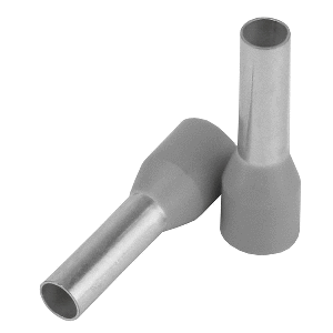 PACER GREY 12 AWG WIRE FERRULE, 10MM LENGTH, 25 PACK