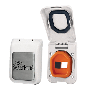 SMARTPLUG DATA PORT CASE/INLET ONLY, WHITE COVER W/ONE BLANK PLUG & ONE OPEN PORT
