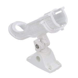 ATTWOOD HEAVY-DUTY ADJUSTABLE ROD HOLDER W/COMBO MOUNT, WHITE