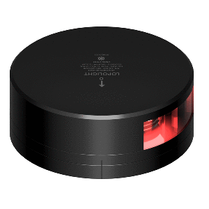 LOPOLIGHT RED PORT LIGHT, 2NM, BLACK HOUSING W/FB BASE