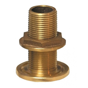 GROCO 2-1/2" BRONZE THRU-HULL FITTING W/NUT