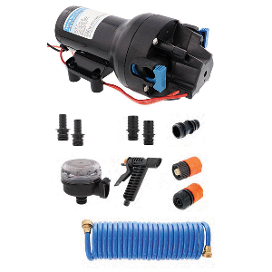 JABSCO HOTSHOT HD5 HEAVY DUTY WASHDOWN PUMP KIT W/25' HOSECOIL, 12V, 5GPM, 70PSI