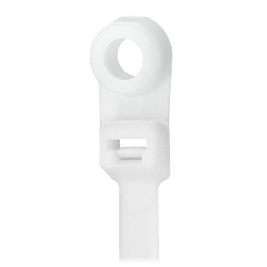 PACER 8" CABLE TIE W/MOUNTING RING, NATURAL COLOR, 50LB TENSILE STRENGTH, 2" BUNDLE DIAMETER, 100 PIECE BAG