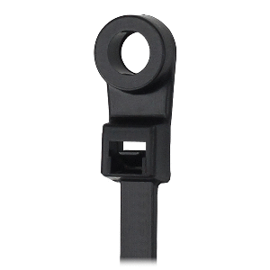 PACER 15" CABLE TIE W/MOUNTING RING, BLACK, 50LB TENSILE STRENGTH, 4" BUNDLE DIAMETER, 100 PIECE BAG