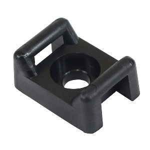 PACER SCREW DOWN CABLE TIE MOUNT, #10 SCREW MOUNT METHOD, BLACK, 100 PACK