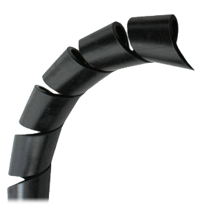 PACER 3/4" SPIRAL WRAP, BLACK, 100' ROLL