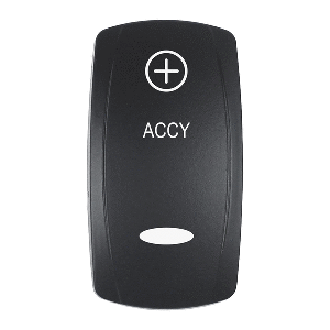 PACER ACTUATOR, 'ACCY' F/V SERIES CONTURA SWITCHES, BLACK, LASER ETCHED (TOP/BOTTOM LIGHT)