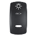 PACER ACTUATOR, 'ARCH' F/V SERIES CONTURA SWITCHES, BLACK, LASER ETCHED (TOP/BOTTOM LIGHT)