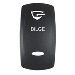 PACER ACTUATOR, 'BILGE' F/V SERIES CONTURA SWITCHES, BLACK, LASER ETCHED (TOP/BOTTOM LIGHT)