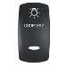 PACER ACTUATOR, 'COURTESY' F/V SERIES CONTURA SWITCHES, BLACK, LASER ETCHED (TOP/BOTTOM LIGHT)