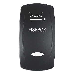 PACER ACTUATOR, 'FISHBOX' F/V SERIES CONTURA SWITCHES, BLACK, LASER ETCHED (TOP/BOTTOM LIGHT)