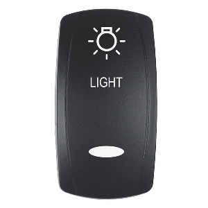 PACER ACTUATOR, 'LIGHT' F/V SERIES CONTURA SWITCHES, BLACK, LASER ETCHED (TOP/BOTTOM LIGHT)