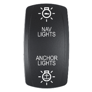 PACER ACTUATOR, 'NAV/ANC' F/V SERIES CONTURA SWITCHES, BLACK, LASER ETCHED (TOP/BOTTOM LIGHT)