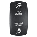 PACER ACTUATOR, 'NAV/ANC' F/V SERIES CONTURA SWITCHES, BLACK, LASER ETCHED (TOP/BOTTOM LIGHT)