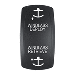 PACER ACTUATOR, 'WINDLASS DPLY/RTRV' F/V SERIES CONTURA SWITCHES, BLACK, LASER ETCHED (TOP/BOTTOM LIGHT)