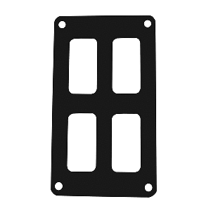 PACER SWITCH PANEL, 2 SWITCH & 2 ROW, 3" X 4.75", BLACK POWDER COATED ALUMINUM