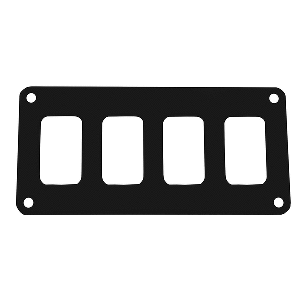 PACER SWITCH PANEL, 4 SWITCH & 1 ROW, 5.5" X 2.75", BLACK POWDER COATED ALUMINUM