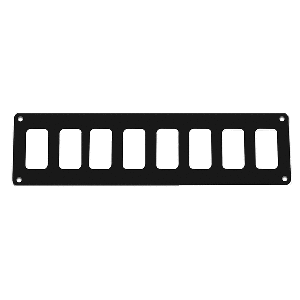 PACER SWITCH PANEL, 8 SWITCH & 1 ROW, 12.5" X 2.75", BLACK POWDER COATED ALUMINUM