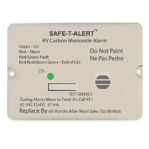 SAFE-T-ALERT 62 SERIES CARBON MONOXIDE ALARM, 12V, RV FLUSH MOUNT, WHITE