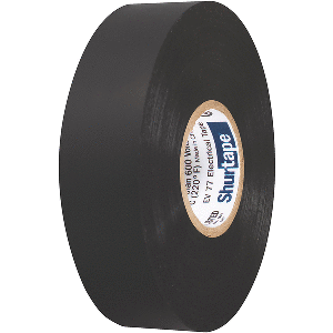 SHURTAPE EV 077B PROFESSIONAL GRADE BLACK ELECTRICAL TAPE F/INSULATING & SPLICING, 3/4" X 66', 10-PACK