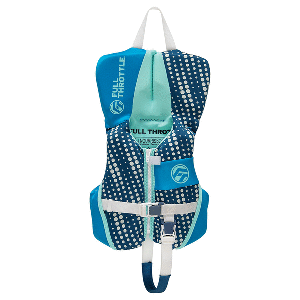 FULL THROTTLE INFANT RAPID-DRY FLEX-BACK LIFE JACKET, AQUA
