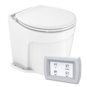 COMMODORE DELUXE FLUSH ELECTRIC TOILET W/SOLENOID VALVE, FRESH WATER PUMP