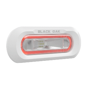 BLACK OAK LOW PRO MARINE SPREADER LIGHT, FLUSH MOUNT, WHITE HOUSING, RED LED