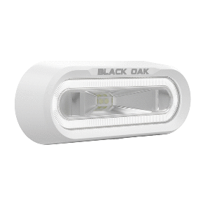 BLACK OAK LOW PRO OFF ROAD SPREADER LIGHT, BRACKET MOUNT, WHITE HOUSING, WHITE LED