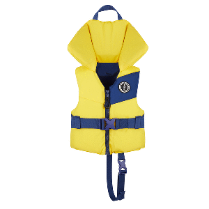 MUSTANG LIL' LEGENDS INFANT FOAM VEST, YELLOW/NAVY